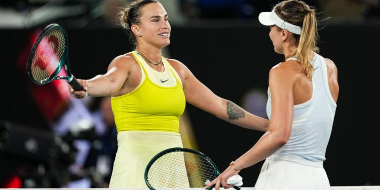 Sabalenka e Badosa no Australian Open.