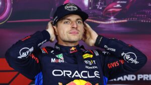 Max Verstappen após conquistar seu quarto título mundial da F1, no GP de Las Vegas