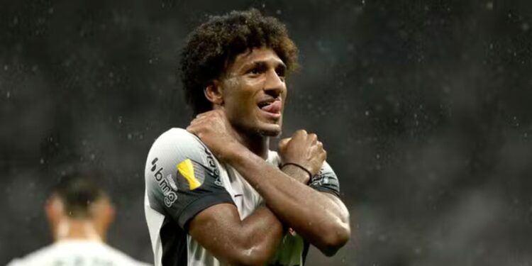 Talles Magno, do Corinthians, comemora gol marcado contra o Noroeste