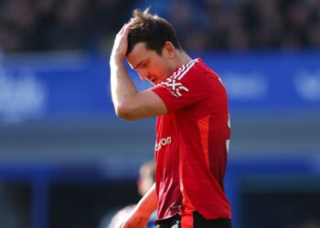 Harry Maguire, do Manchester United, durante partida contra o Everton