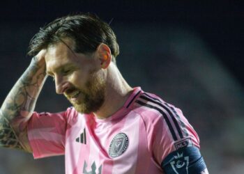 Lionel Messi, do Inter Miami, durante partida contra o Sporting Kansas City