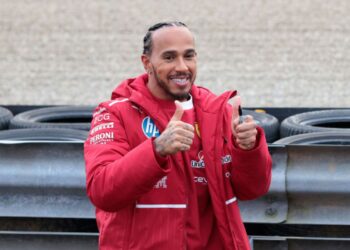 Hamilton em Maranello.