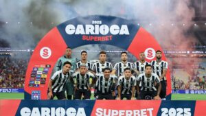 Botafogo em partida contra o Flamengo.