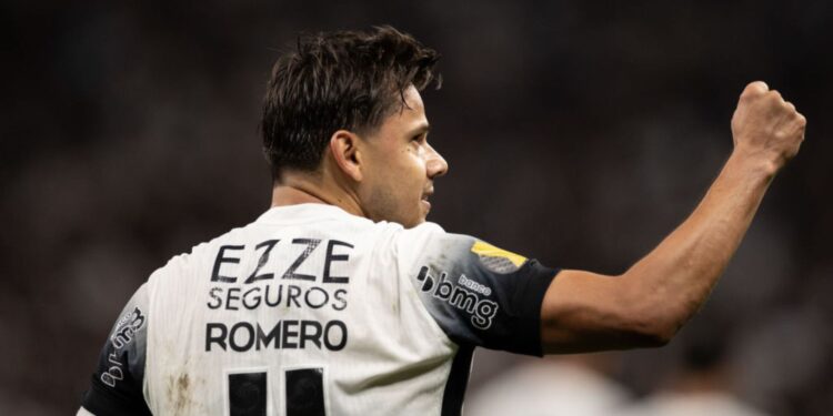 Ángel Romero, do Corinthians, comemora gol marcado contra o Mirassol