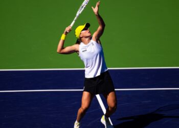 Iga Swiatek em ação em Indian Wells