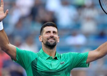 Djokovic durante a vitória sobre Korda
