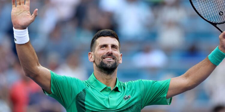Djokovic durante a vitória sobre Korda