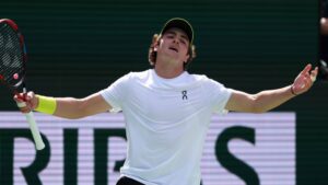 João Fonseca durante sua estreia em Indian Wells