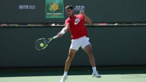 Alcaraz em ação em Indian Wells