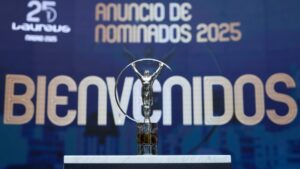 O troféu do prêmio Laureus, o "Oscar do Esporte".