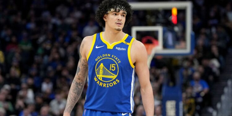 Gui Santos, ala do Golden State Warriors, durante partida contra o Denver Nuggets