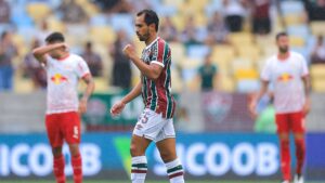 Lima, do Fluminense, comemora gol marcado contra o RB Bragantino