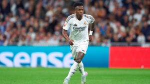 Vini Jr em ação pelo Real Madrid