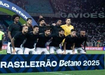 Time do Corinthians contra o Bahia