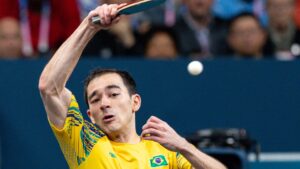 Hugo Calderano, mesa-tenista número 3 do ranking mundial.