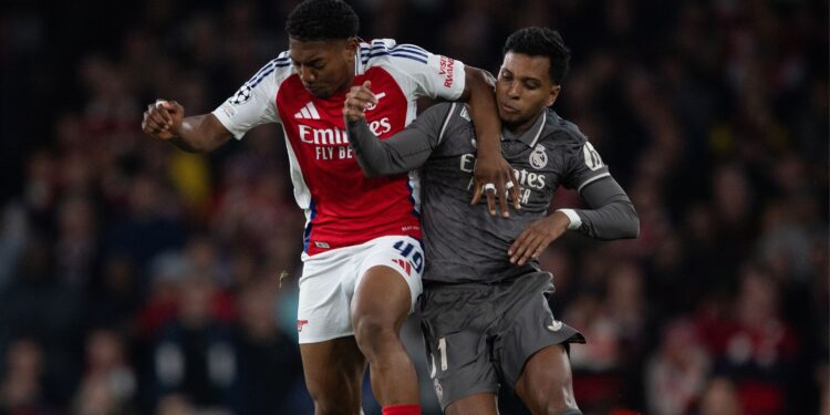 Real Madrid x Arsenal na Champions League.