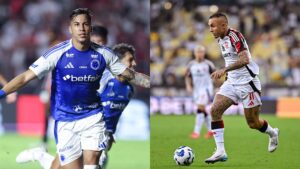 Na imagem à esquerda, Kaio Jorge, do Cruzeiro; Na imagem à direita, Everton Cebolinha, do Flamengo
