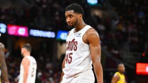 Mitchell em ação nos playoffs da NBA