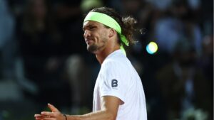 Alexander Zverev durante derrota em Roma