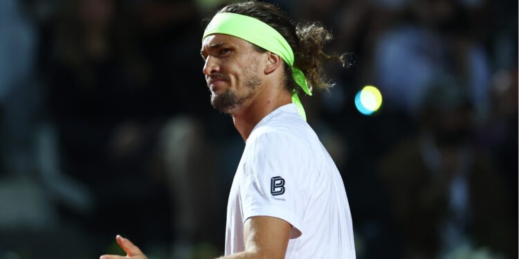 Alexander Zverev durante derrota em Roma
