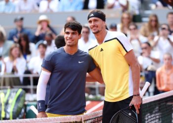 Alcaraz e Zverev, em Roland Garros 2024