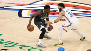 Anthony Edwards em ação contra o OKC