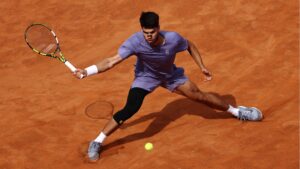 Alcaraz em ação no Roma Open