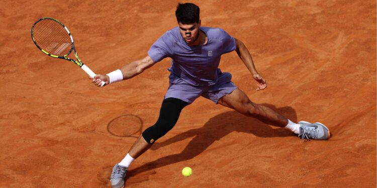 Alcaraz em ação no Roma Open
