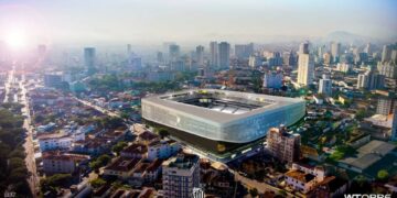 Foto conceitual da nova arena do Santos, na Vila Belmiro