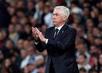 Carlo Ancelotti, treinador do Real Madrid, durante partida contra o Mallorca