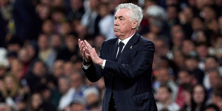 Carlo Ancelotti, treinador do Real Madrid, durante partida contra o Mallorca