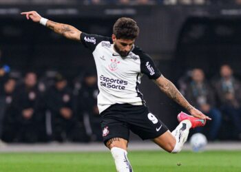 Yuri Alberto, do Corinthians, durante partida contra o Internacional