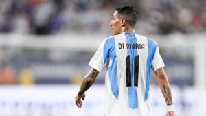 Ángel Di María, da Argentina, durante partida contra o Canadá
