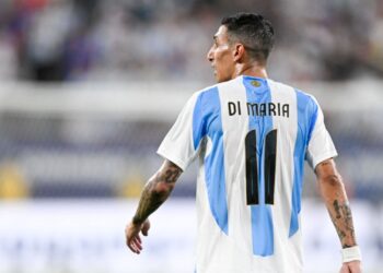 Ángel Di María, da Argentina, durante partida contra o Canadá