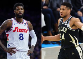 Paul George e Giannis Antetokounmpo na NBA (Créditos: Getty Images)