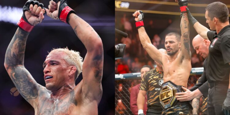 Na imagem à esquerda, Charles do Bronx, lutador brasileiro de MMA. Na imagem à direita, Alexandre Pantoja, lutador brasileiro de MMA