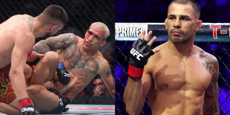Na imagem à esquerda, Charles do Bronx, lutador brasileiro de MMA. Na imagem à direita, Alexandre Pantoja, lutador brasileiro de MMA
