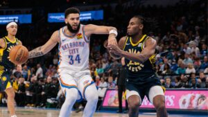 Thunder x Pacers, durante a temporada regular da NBA