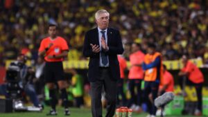Carlo Ancelotti durante estreia pela Seleção Brasileira