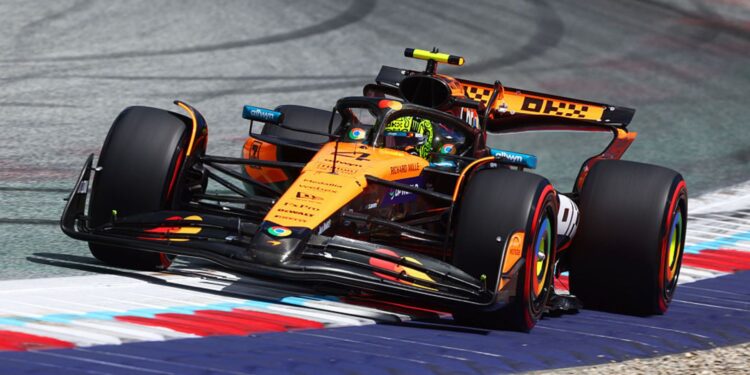 Lando Norris, piloto da McLaren, durante qualificação do GP da Áustria