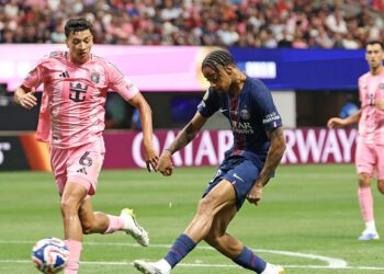 Lance de jogo entre PSG e Inter Miami