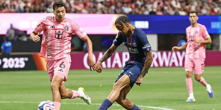 Lance de jogo entre PSG e Inter Miami