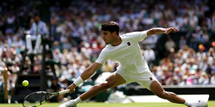 Alcaraz x Fognini em Wimbledon.