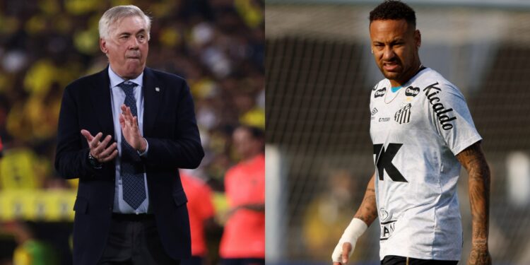Carlo Ancelotti e Neymar.