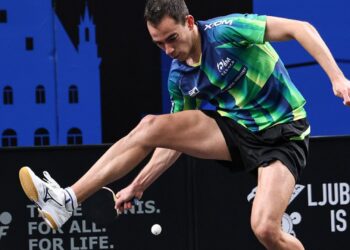Hugo Calderano disputou a final do WTT de Ljubljana.
