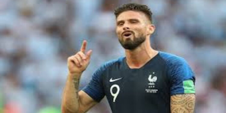 Olivier Giroud seleção da frança - Créditos : https://commons.wikimedia.org/wiki/File:Olivier_Giroud_-_full_-_2018_FIFA_World_Cup.jpg
