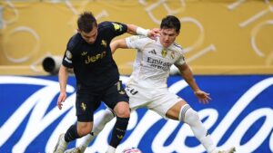 Lance de jogo entre Real Madrid e Juventus