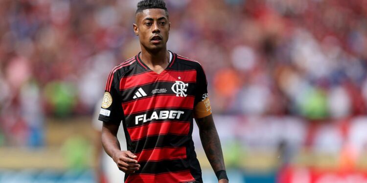 Bruno Henrique, do Flamengo, durante jogo contra o Chelsea