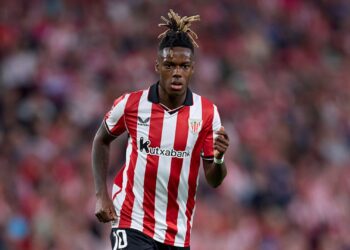 Nico Williams, do Athletic Bilbao, durante jogo contra o Barcelona