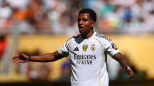 Rodrygo, do Real Madrid, durante jogo contra o Al-Hilal